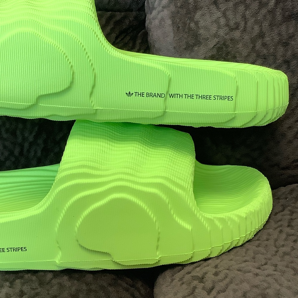 Adidas Originals  Adilette 22 Bright Lime Green Men's Slides, UK Size 10 (US 11)